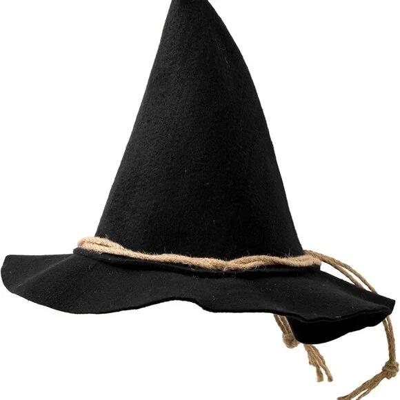 Halloween Scarecrow Hat,Wizard Witch Hats Felt Wide Brim Pointed Hat Costume Acc - Picture 3 of 6